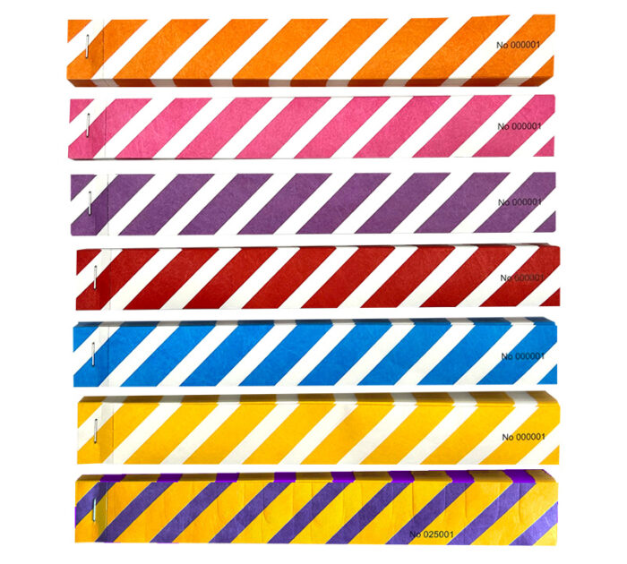 35 X 270 mm Stribet Tyvek Juletræsetiketter